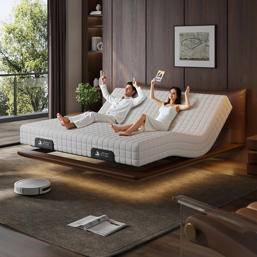 香奈儿悬浮电动智能床全自动分体床意式极简互不干扰轻奢双人床