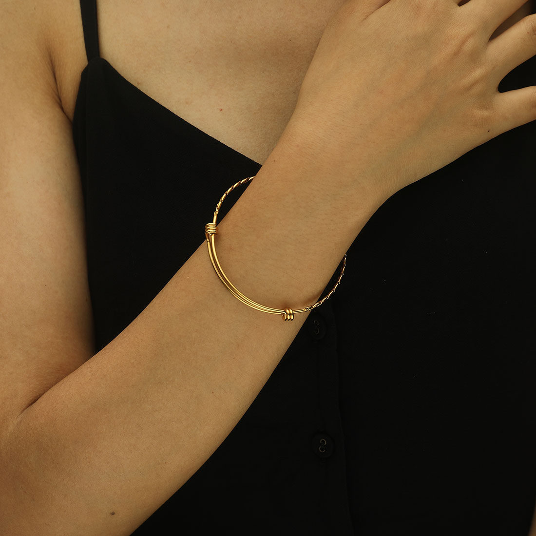 极简手镯18K镀金轻奢欧美