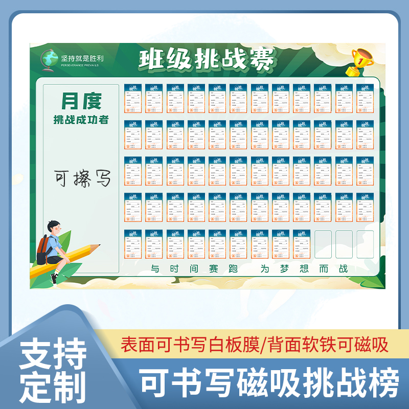班级管理神器中考挑战风云榜表扬墙中考教室墙面文化装饰布置高考学生目标卡光荣榜学习励志墙贴龙虎榜贴纸