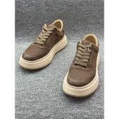 休闲板鞋 复古磨砂牛皮春季 男士 青年潮流百搭厚底运动透气简约系带