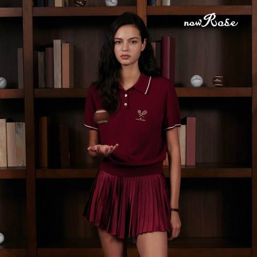 NowRose针织短袖POLO网球服套装