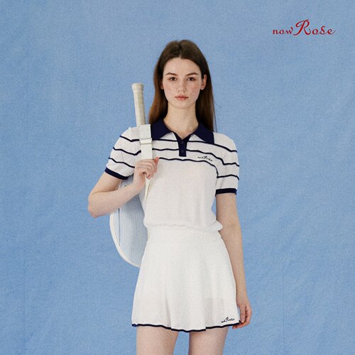 NowRose夏季复古老钱风莱赛尔天丝轻薄透气运动POLO衫女网球服