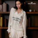 运动毛衣 上衣老钱风女装 NowRose官方高尔夫学院风长袖 翻领针织衫