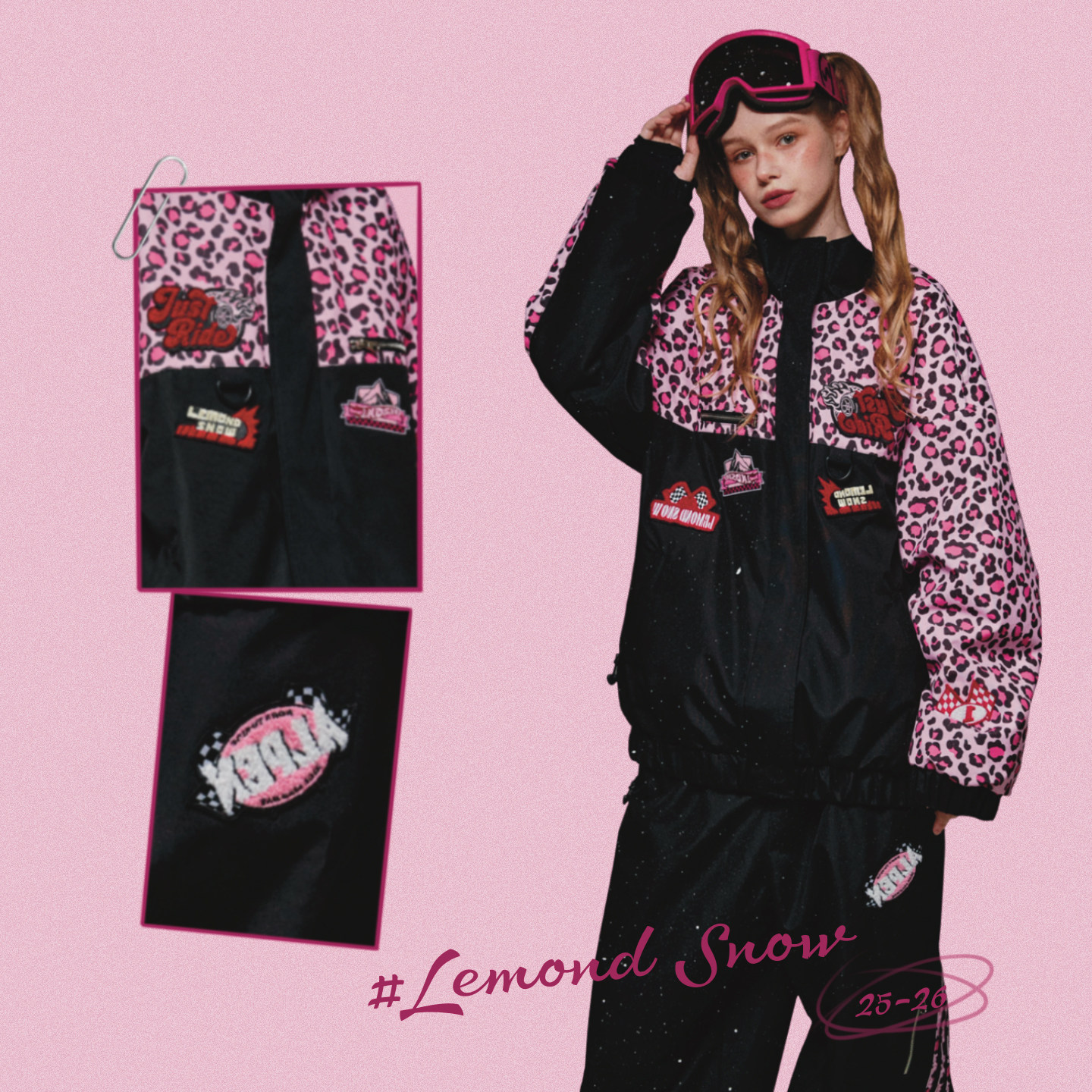 LMDSNOW【粉红豹豹】新款单板超好看滑雪服女款防水防风专业保暖