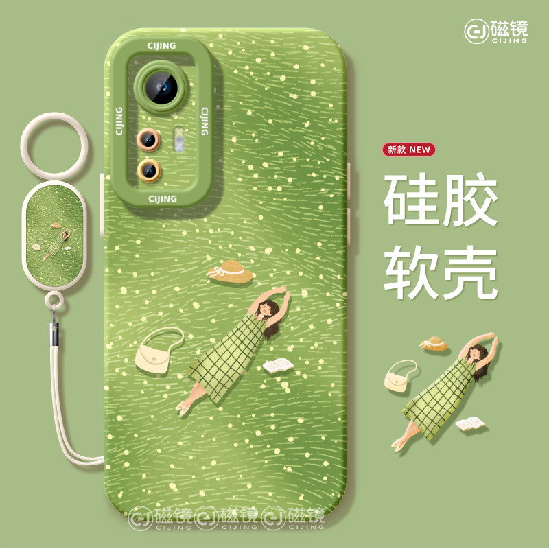 适用小米红米K80手机壳17新款天使眼civi2草原女孩note14液态turbo3硅胶70卡通13软pro男ultra女至尊版保护套