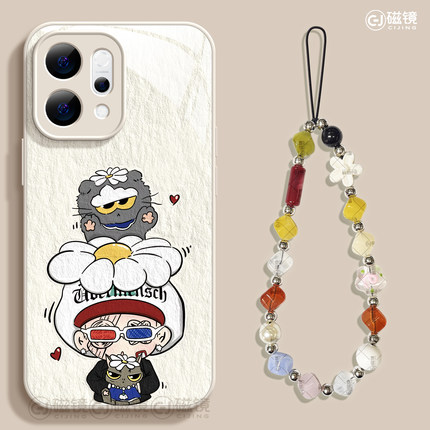 适用opporeno14手机壳女新款reno12pro+保护套13全包9pro硅胶8防摔reno7se玻璃oppo硬外壳壳6权志龙猫5卡通10