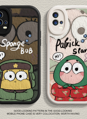 适用opporeno11手机壳k11新款vivox100pro海绵宝宝iqoo12液态findx6硅胶r17情侣neo8软9男s18女z8x80保护套60