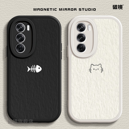 适用OPPOfindx8手机壳一1加13新款reno13pro简约猫咪K11液态真我硅胶GT7/6卡通ACE5软K10男A1女a57/a32保护套