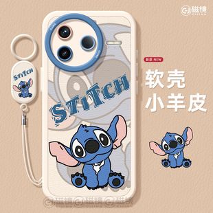 适用红米k90手机壳女新款 redmi防摔k60por小羊皮动漫k50史迪仔软30 k80pro保护套小米k40s全包硅胶k70至尊版