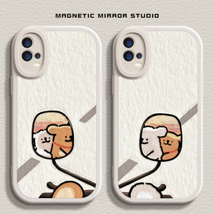 适用vivos19手机壳k11新款 opporeno12骑车小狗iqooz9液态findx7硅胶一加ace情侣neo9软x100pro男12女80保护套