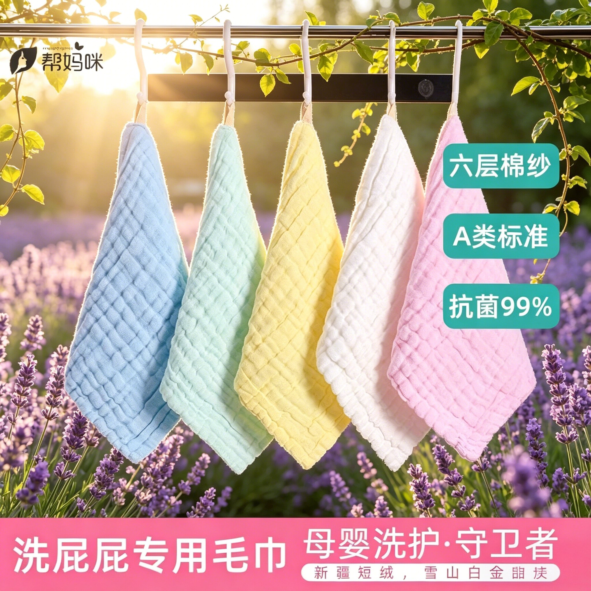帮妈咪纯棉毛巾母婴女性私处洗屁屁纱布方巾孕妇专用私密儿童宝宝