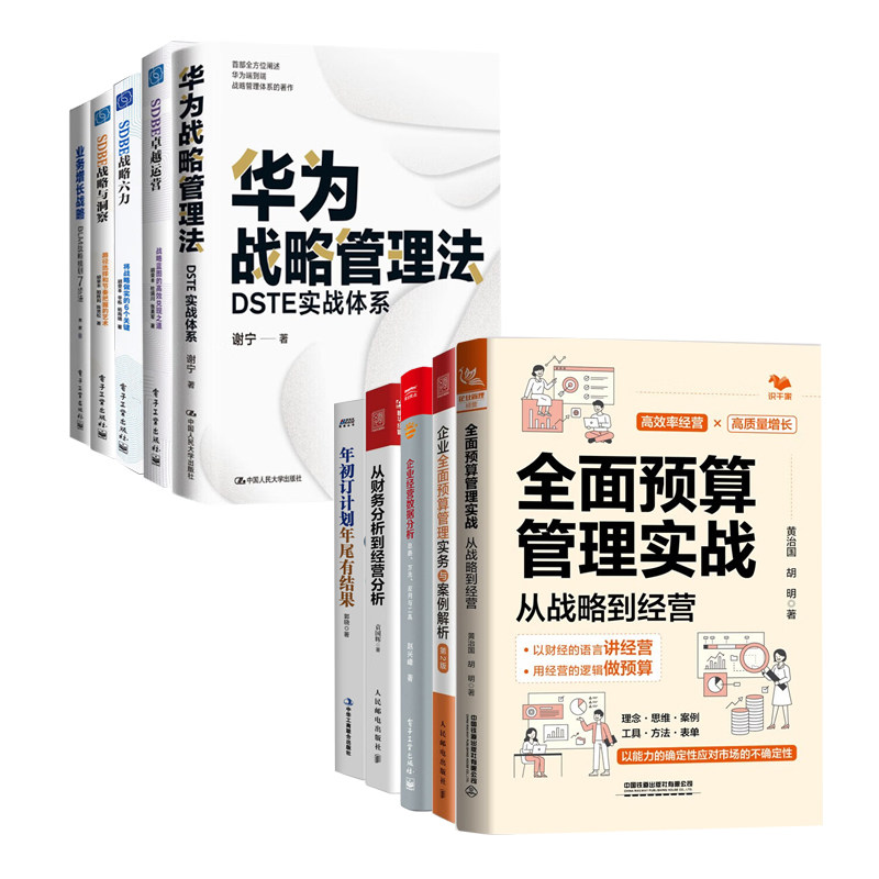 年度经营预算与战略管理全10册:全面预算管理实战+企业全面预算管理实务与案例解析+经营数据分析+从财务分析到经营分析+年初订计