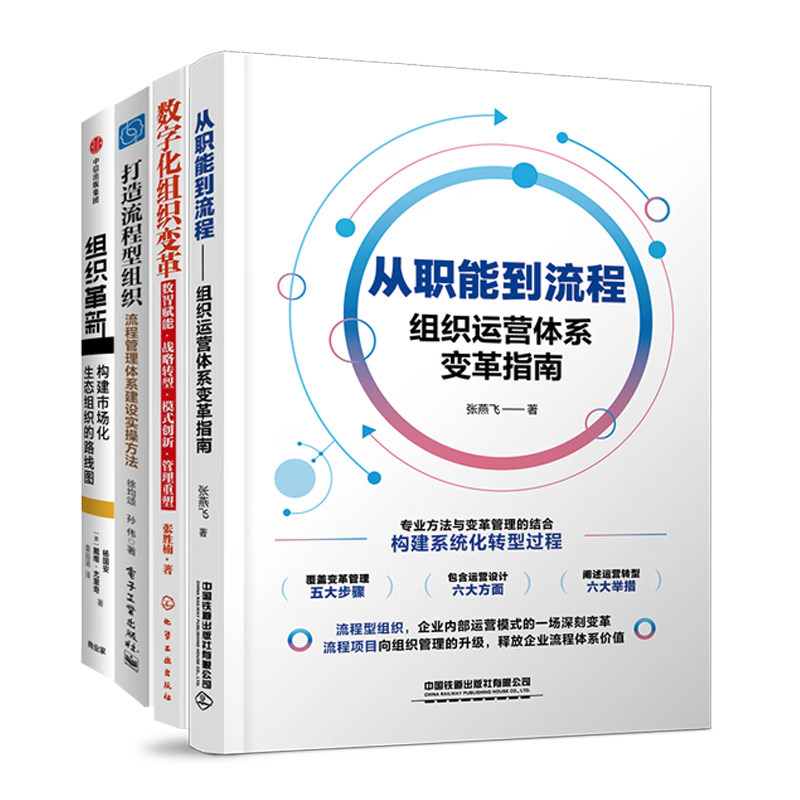 组织流程变革与建设全4册:从职能到流程+数字化组织变革+打造流程型组织+组织革新