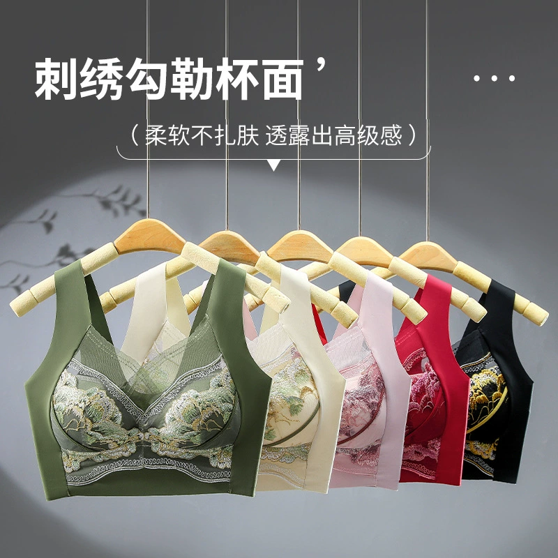 妈妈中老年妇女内衣无钢圈舒适大码女士哺乳胸罩美背舒适无痕文胸