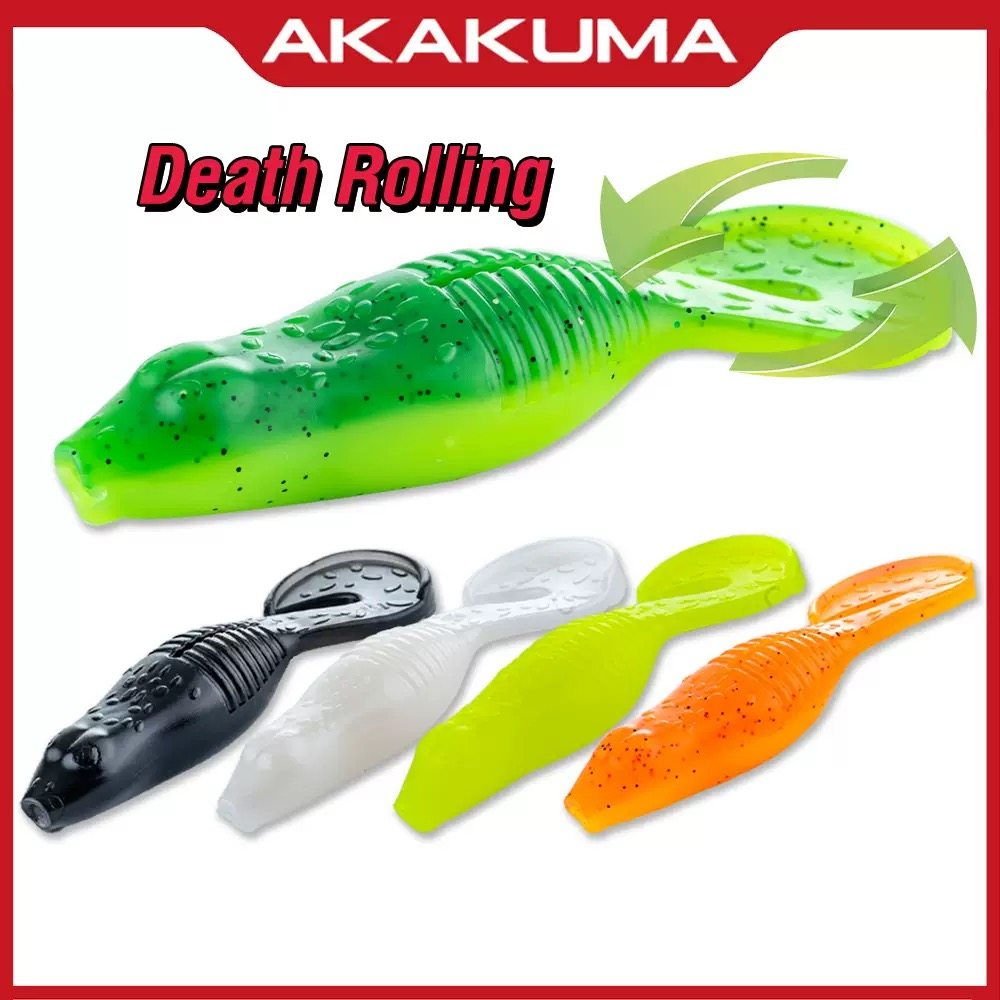 路亚卷尾软饵濒死翻滚下沉鱼饵6cm/10cm卷尾软鱼仿生假饵新款软虫