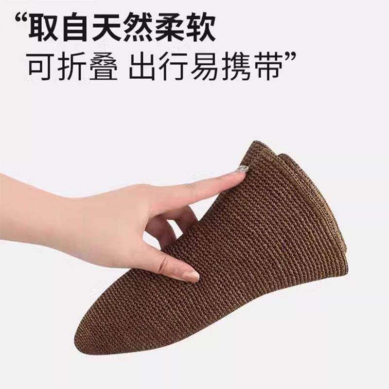 日本手工编织遮阳帽春夏季出游薄款透气草帽子女款海边度假渔夫帽