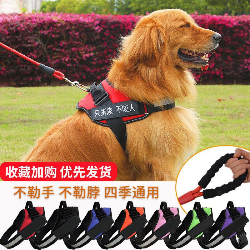 背心式狗狗牵引绳子拉布拉多金毛用品小型中型大型犬遛狗绳狗炼子