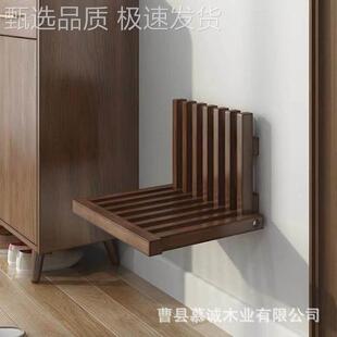 折叠床头柜墙上壁挂式悬浮床边桌墙上书桌全实木置物架卧室床边桌
