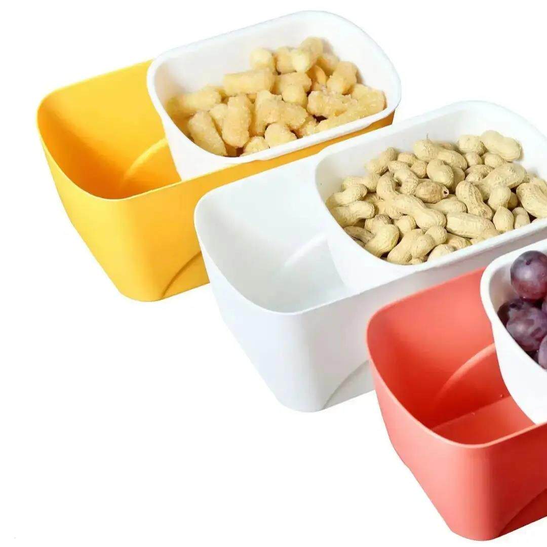 【家用好】果懒人双层零食盒嗑瓜盒圆物角可沥水盘干果子无品牌/