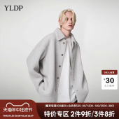 夹克外套廓型高街大衣 YLDP浅灰羊羔绒复合麂皮衬衫