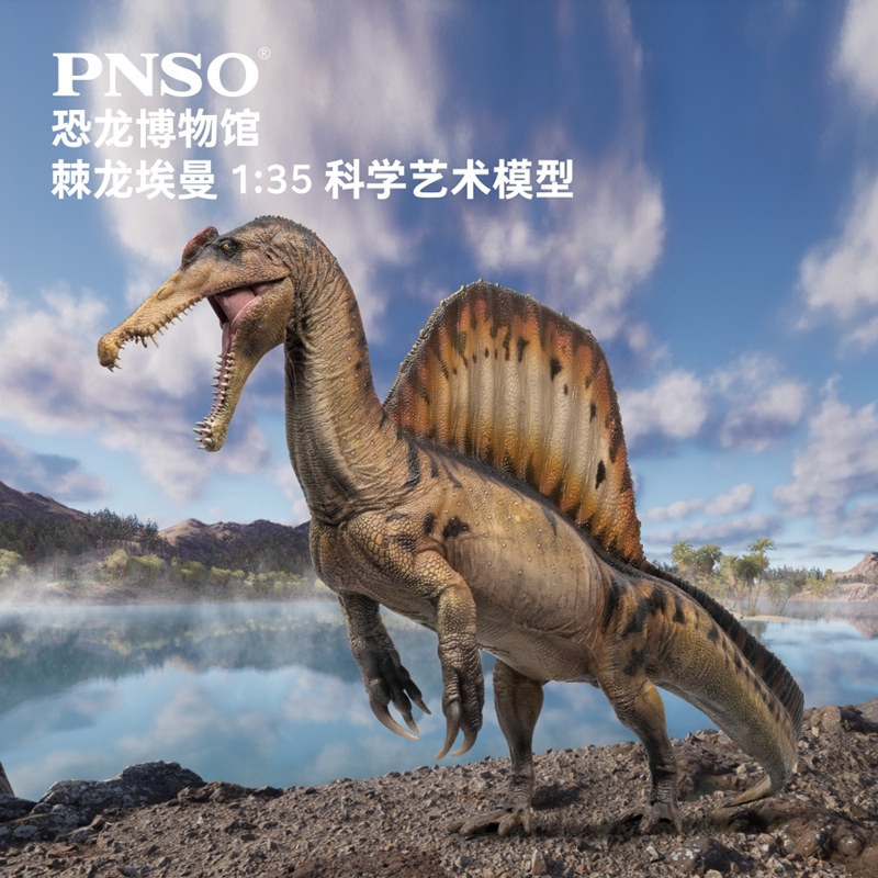 PNSO棘龙埃曼附棘龙头骨恐龙博物馆1:35科学艺术模型手办