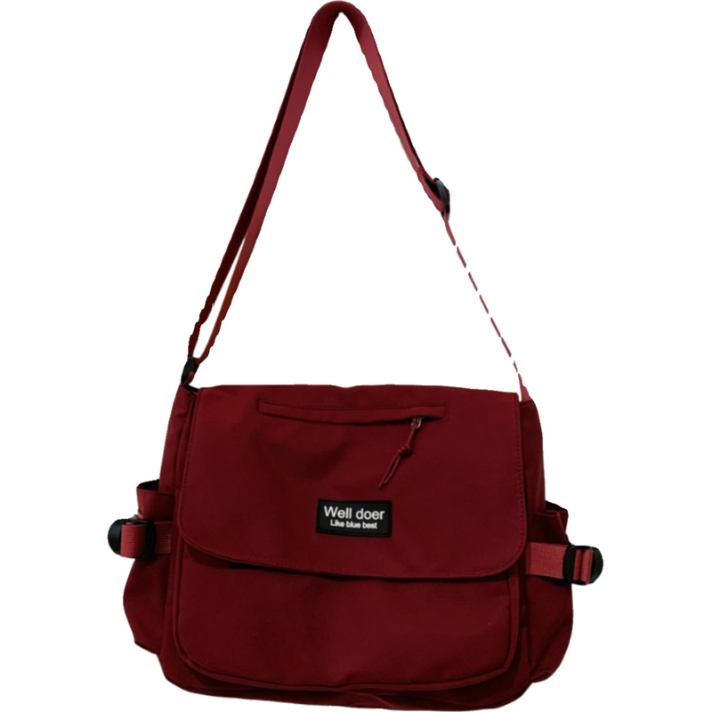 原宿风布包斜挎包女大学生上课大容量休闲通勤单肩包男士邮差包