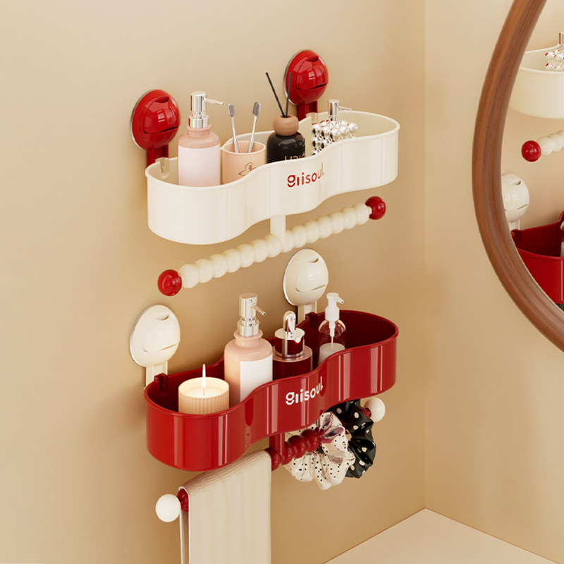 吸盘波浪置物架毛巾架卫生间免打孔浴巾置物架子浴室网篮衣服收纳,家庭/个人清洁工具,浴室角架/置物架,淘宝优惠券,粉丝福利购,淘宝优惠卷