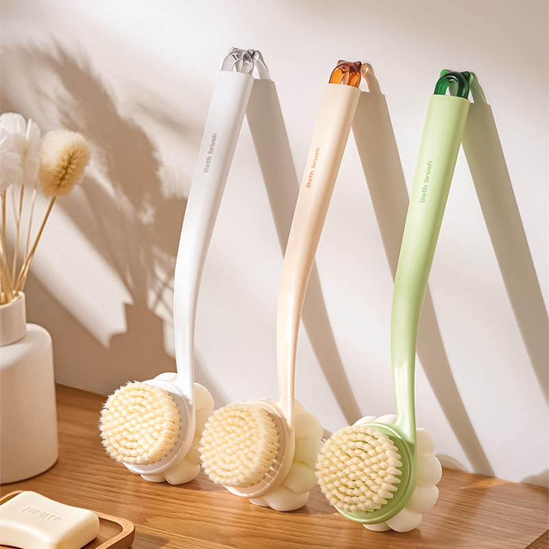 三合一搓澡刷长柄双面沐浴刷洗澡搓背神器身体沐浴球搓澡专用刷子