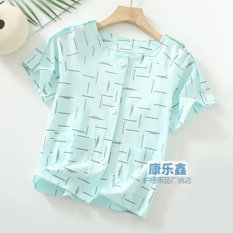 短袖儿童手臂骨折衣服方便穿脱手术住院病号服男女中小童全开护理