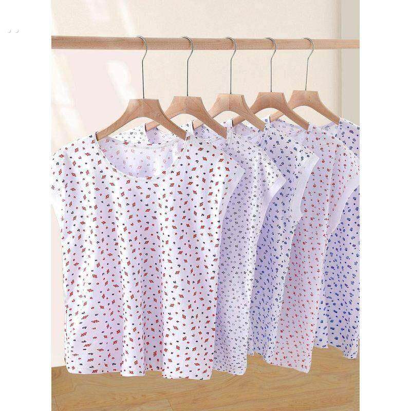 中老年人背心女纯棉妈妈夏季老人汗衫大尺码宽松老太太全棉针织内