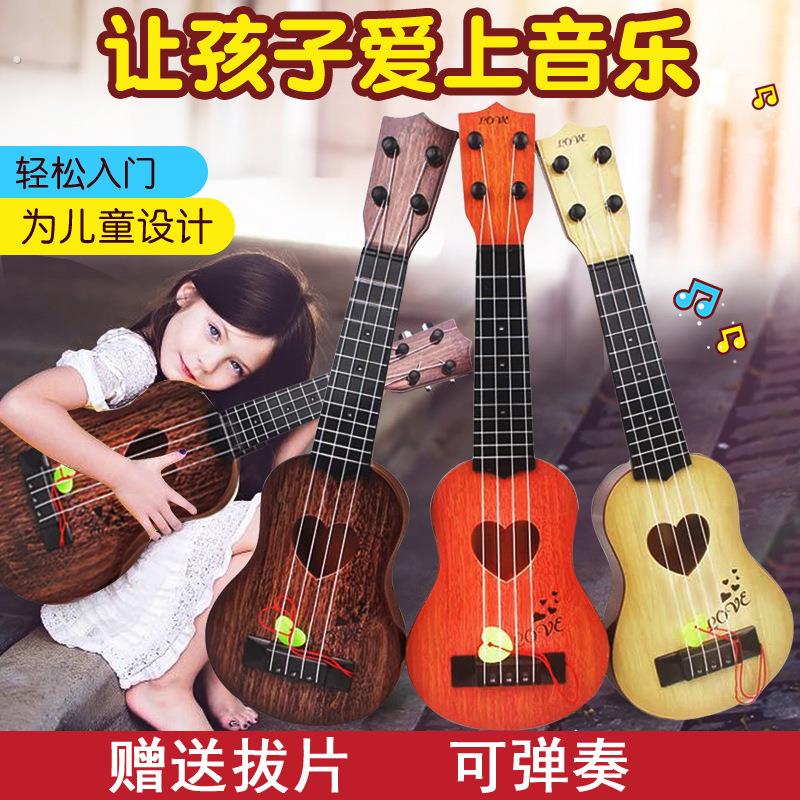 直销仿真尤克里里儿童仿真吉他可弹奏启蒙益智乐器音乐玩具