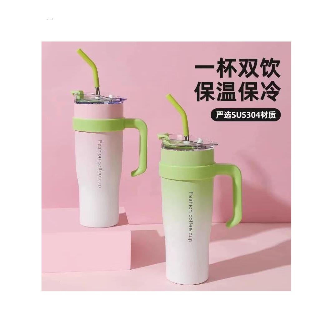 巨无霸保温杯女生高颜值带吸管冰霸杯韩版大容量保冷巨大水杯网红