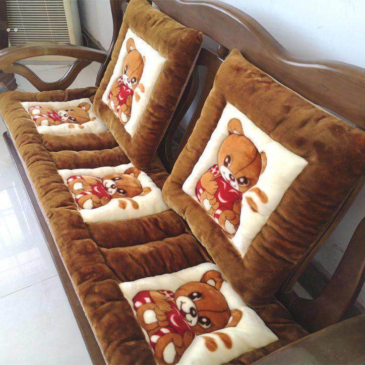 坐垫冬季加厚毛绒坐垫中式实木沙发座垫红木沙发垫子皮沙发垫春秋