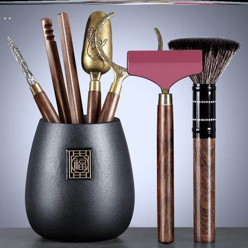 茶道六君子套装功夫茶具配件大全茶桌茶台泡茶工具茶刀茶夹刷用品