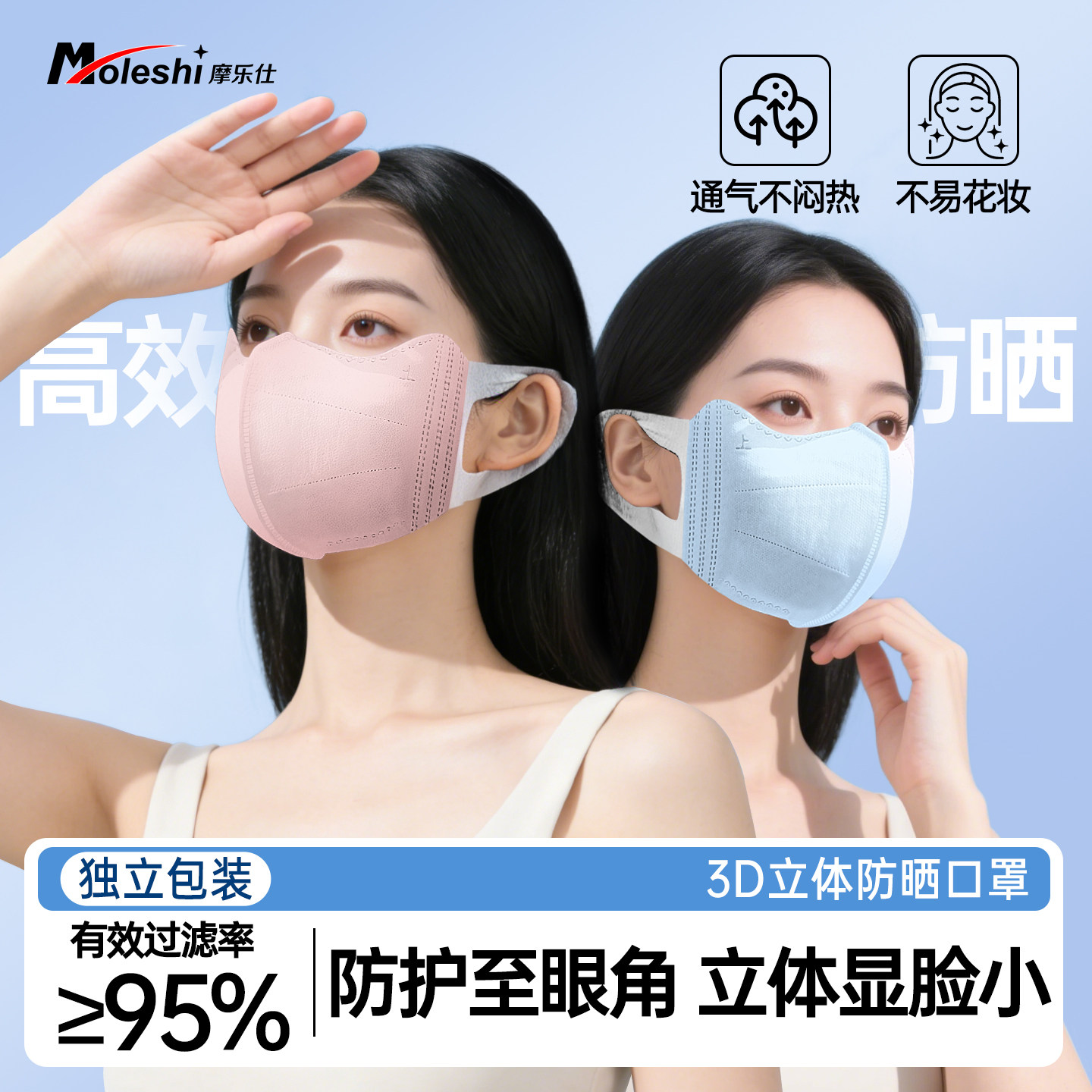 防晒口罩3d立体夏季透气薄款图片