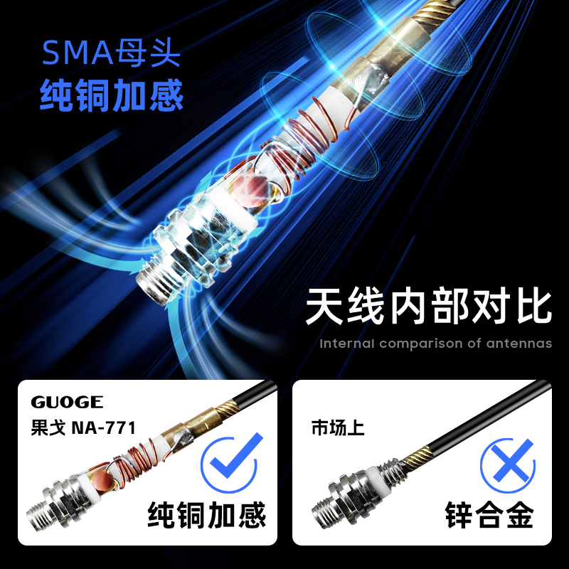 对讲机天线UV双段NA-771加感信号增强手台外置天线配件宝峰UV5R