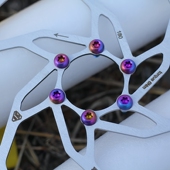 CHIBITE钛合金M5X10自行车碟片螺丝改装 刹车盘T25梅花螺丝TC4糖果