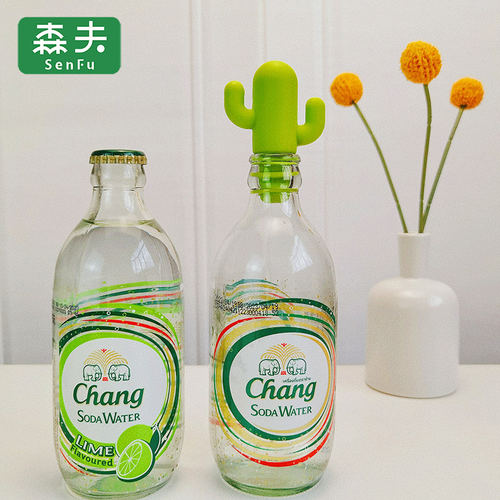 泰象苏打水瓶塞仙人掌酒塞硅胶红酒塞子密封葡萄酒大象气泡水瓶盖