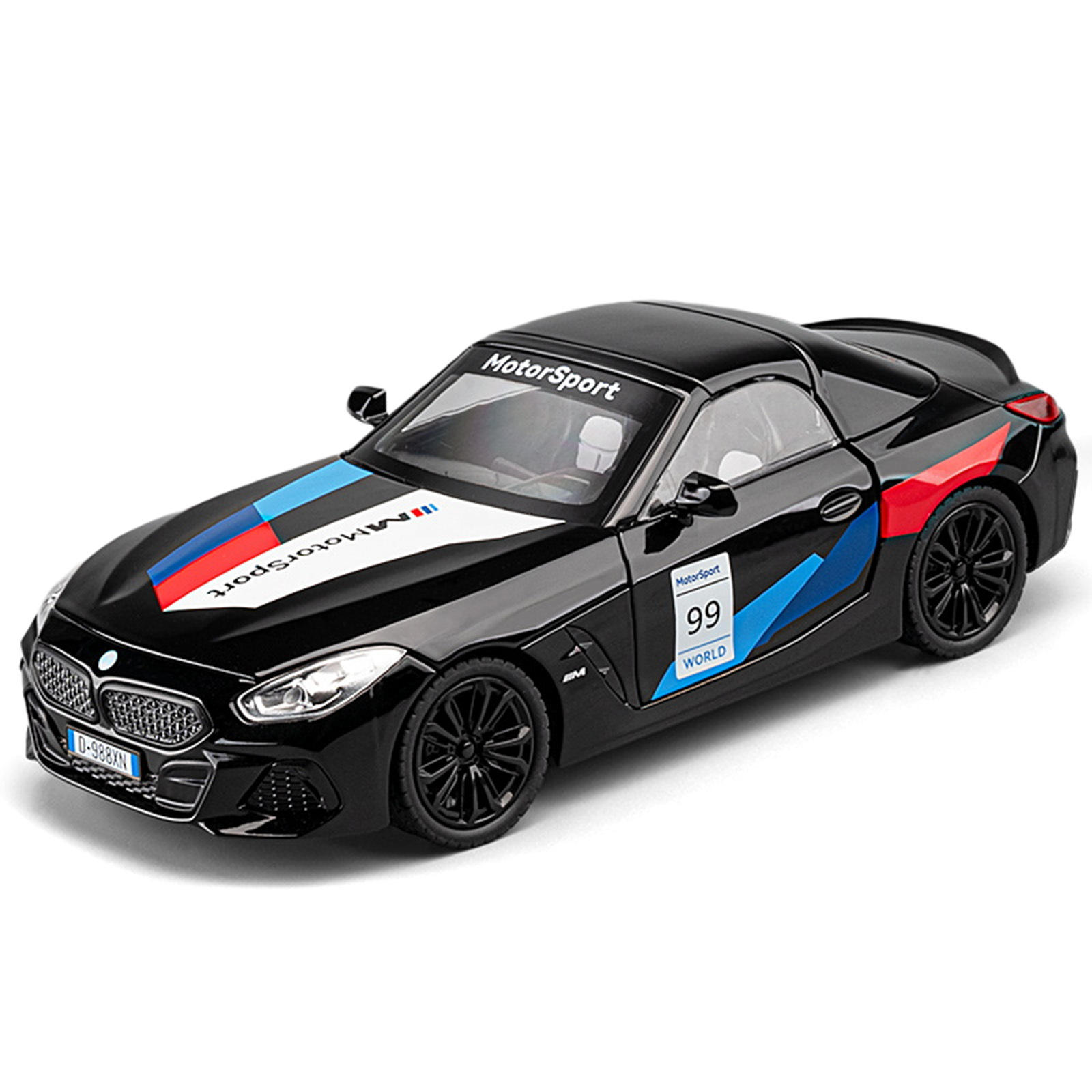 新款1:24包马Z4敞篷版合金车模型可折叠灯光收藏摆件高端礼品优选