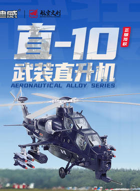 新款 【盒装】1:48直-10武装直升机合金大号模型仿真航空展