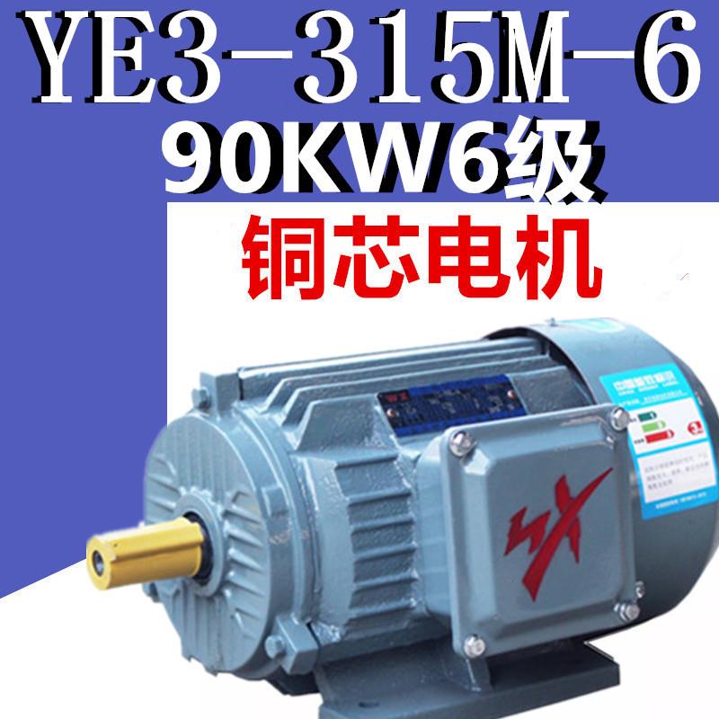 90W6级电机YE3-315M-6极三相异步电动机千瓦国标铜380V二级YX3E2