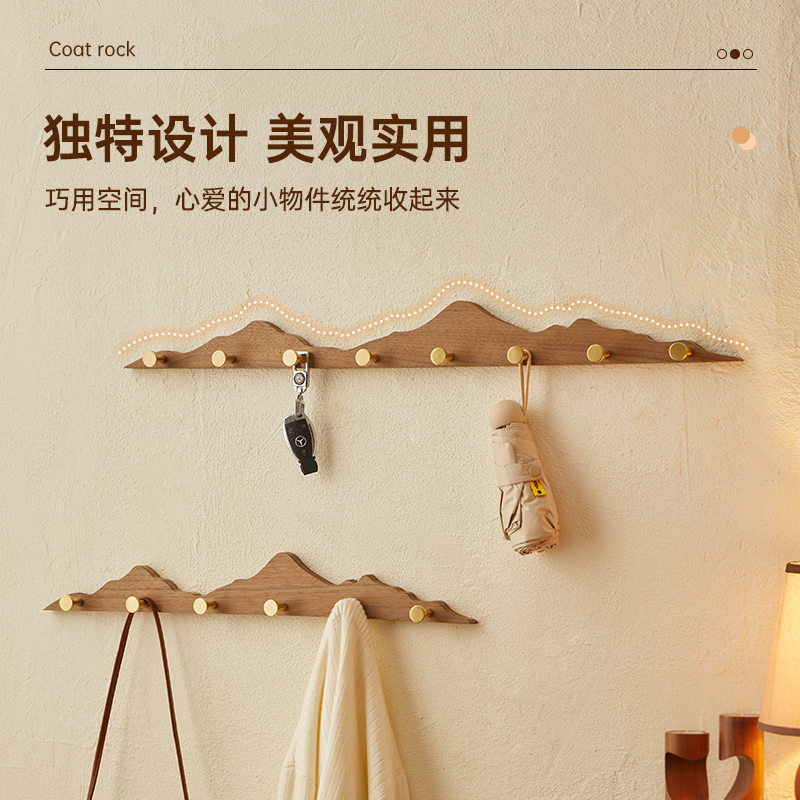 挂衣钩进门玄关墙上实木
