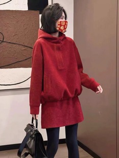 爆火连帽保暖卫衣半身裙两件套 女2025初冬季 欧货时尚 洋气减龄套装