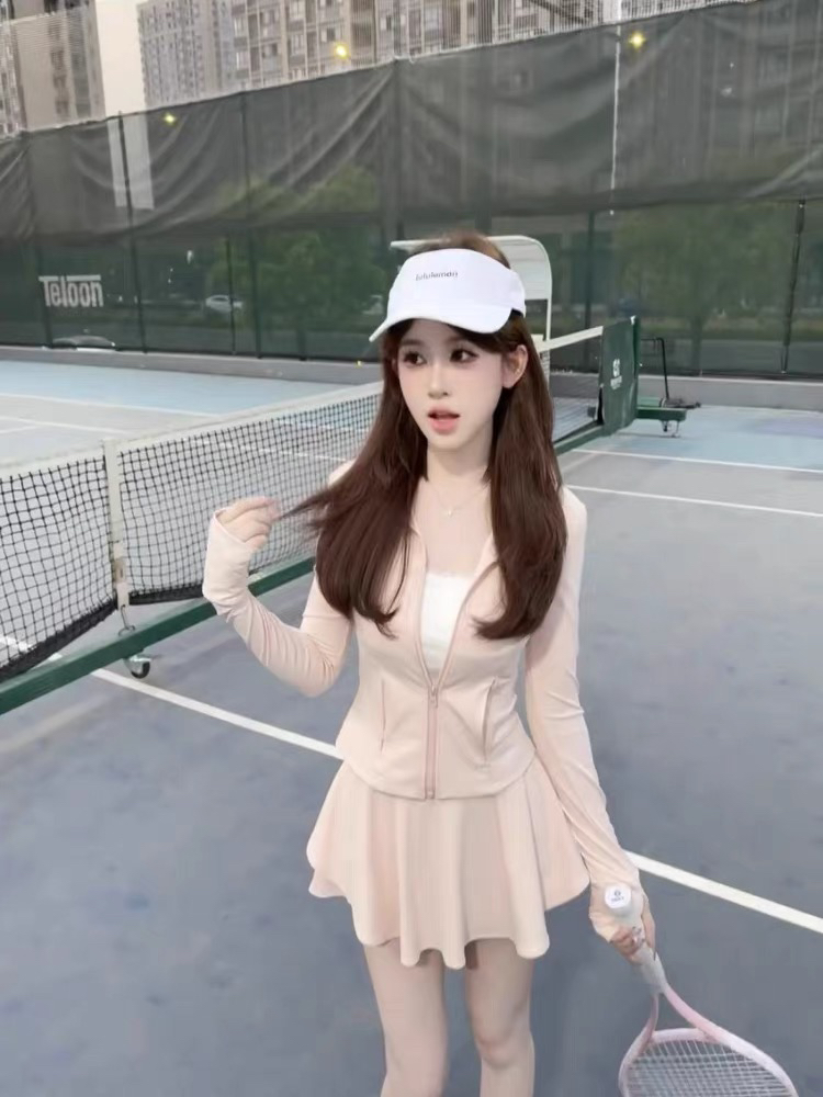 欧洲站运动休闲穿搭套装女夏季纯欲辣妹连帽防晒外套半身裙两件套