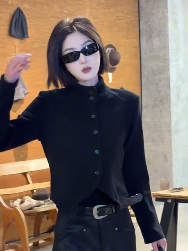 简约高级感显瘦加绒立领衬衫女