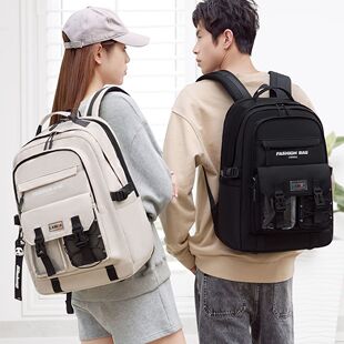 扩容防水初中生高中生书包男减负护脊小学生中学生大容量女生背包