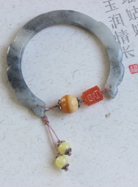 墨瑶姑娘水墨古韵青花和田玉手镯