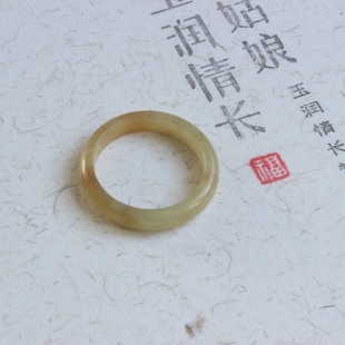墨瑶姑娘天然和田玉戒指糖玉戒圈男生指环新中式生日礼物国潮情侣