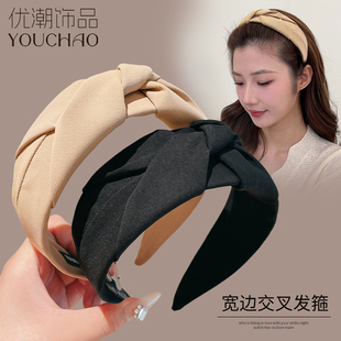 头箍外出百搭不勒头夏季 2024新款 洗脸头饰 宽边高颅顶发箍女款 法式