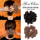 欧根纱头花大肠发圈女2025新款 高端皮筋扎发丸子头发绳满天星头饰